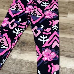 NWT Hurley Girls Printed Leggings (Big Kids) (Black/Multi) Size L, XL